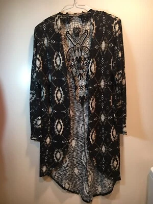 Cárdigan ligero delantero abierto acentuado de encaje Xhilaration para mujer talla M/M Foto 1 de 2