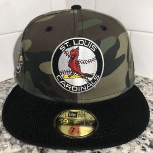 St. Louis Cardinals New Era 100 Year Anniversary Camo Corduroy 59FIFTY Hat 7 1/4 - Picture 1 of 5