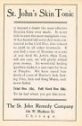 1900s Original Antique St Johns Skin Tonic Eczema Drug Medicine Print Ad