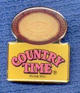 1969 All Star Game Press 100th Anniversary Country Time Drink Baseball Lapel Pin - Picture 1 of 1