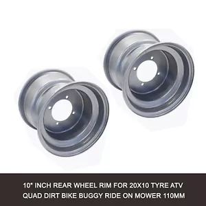 Pair 10" inch rear wheel Rim 4 studs ATV Quad Dirt Bike Buggy Ride on Mower - Picture 1 of 10