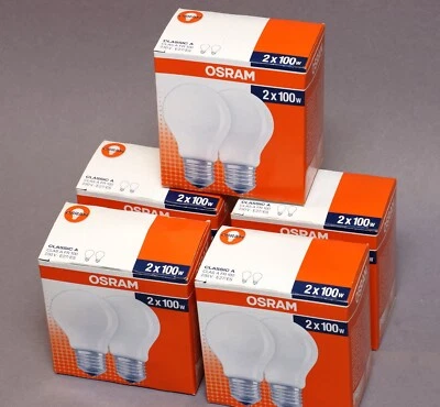 10 Stück OSRAM Glühlampen 100W * E27 * Matt * * NEU * (kein LED) # 2 - Bild 1 von 2