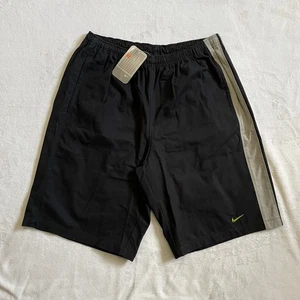 New Vintage Y2K Nike Shorts Men’s Large Black Striped Canvas Shorts Gray Tag - Picture 1 of 9