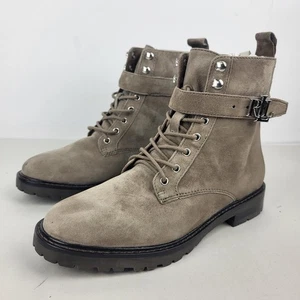 Lauren Ralph Lauren Eldridge Suede Lace Up Women's Combat Boots Beige Size 6.5 - Picture 1 of 15