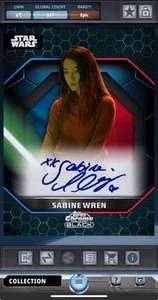 Star Wars Card Trader Chrome Black Sabine Wren Signature EPIC *DIGITAL* - Picture 1 of 2