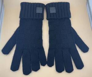 Guantes LOUIS VUITTON LV Damier Gon Helsinki cachemir 100 % negros - Imagen 1 de 11