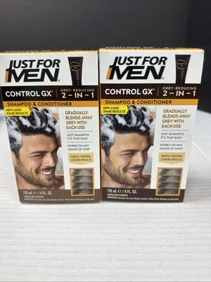 Just For Men CONTROL GX Gris Reductor 2 en 1 4 OZ (paquete de 2) ¡NUEVO LOOK LLEGANDO! Foto 1 de 2