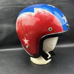 Casco De Colección BUCO International Rojo Blanco Azul Thunderbolt Moto Evil Knieve - Imagen 1 de 17