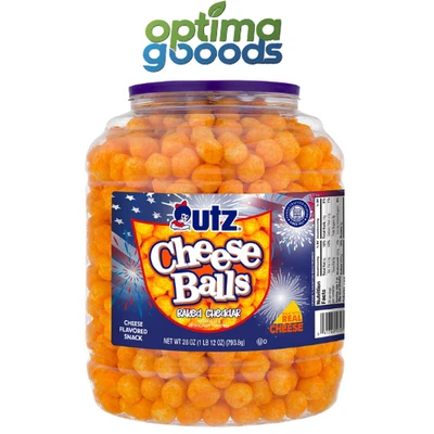 Utz Cheeseball Barrel, 28 унций — хрустящая и ароматная закуска. Бесплатная доставка - Изображение 1 из 4