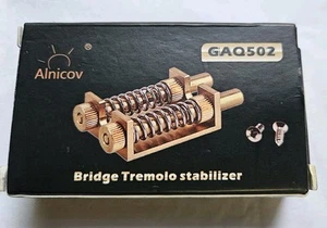 Nuevo Estabilizador Trémolo Puente Caja Abierta Completa ALNICOV #GAQ502 DOBLE LATÓN - Imagen 1 de 4