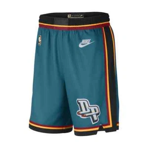 Detroit Pistons Nike Classic Edition Swingman Shorts Men NBA Teal Throwback 90s - Picture 1 of 9
