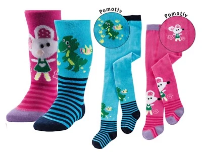 Wowerat süße Baby-Kleinkind Strumpfhosen mit Pomotiv Dino Pirat Maus 62 - 92 Neu