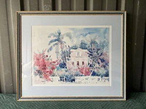 William Ternes St. Thomas Harbor Island, Bahamas framed signed print - Picture 1 of 5