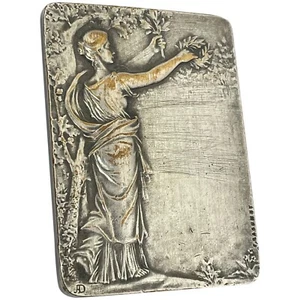 Small Early 20th Century Silvered Bronze Plaque Gloria Signed Felix Rasumny  - Picture 1 of 12