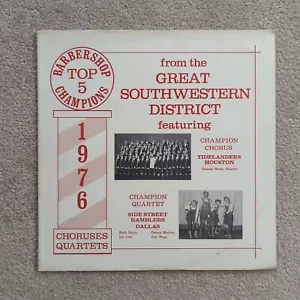 Top 5 Barbershop Champions - Great Southwestern District 1976 Vinyl Record LP - Picture 1 of 8