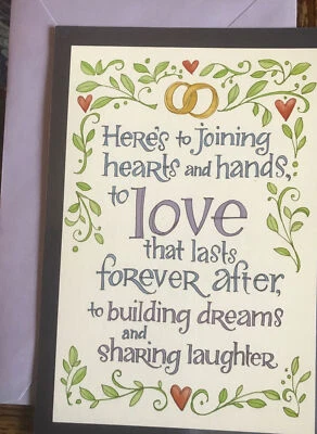 Heres To Joining Hearts And Hands To Love, Wedding, Greeting Card - Image 1 of 3