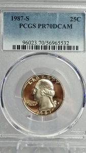 1987 S 25C Washington Quarter Proof PCGS PR70DCAM #532 - Picture 1 of 2