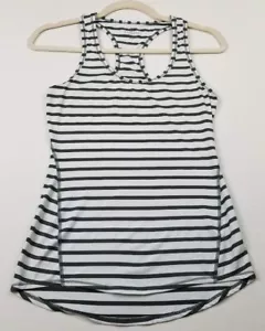 Athleta Activewear Tank Top Women’s XXS Green White Striped Scoop Racerback Gym - Picture 1 of 10