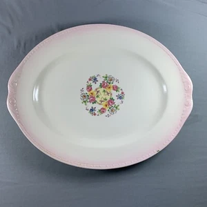 Vtg Homer Laughlin Eggshell Georgian Platter Pink French Country Shabby Chic - Picture 1 of 8