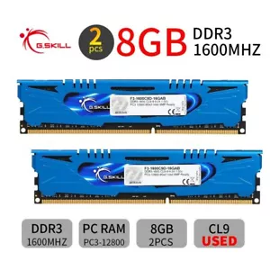 G.Skill Ares 16GB 2x 8GB DDR3 1600MHz CL9 PC3-12800U 240Pin DIMM Desktop Memory - Picture 1 of 7