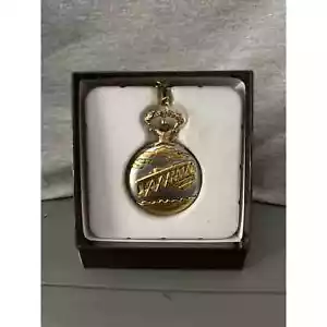 Wright Brothers First Flight Airplane Pocket Watch Silver Gold Finish with Chain - Picture 1 of 8