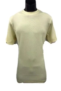 Log-in Uomo Dressy T-Shirt Butter Yellow for Men Crew Neck Ribbed Sizes S - 4XL - Picture 1 of 3