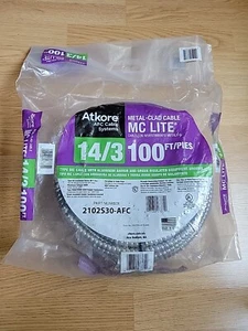 Atkore Solid MC LITE Metal-Clad 14/3 Cable 100 Ft - Picture 1 of 2