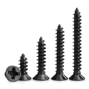 Black Phillips Cross Self-Tapping Countersunk Head Screw M1 To M3 Nickel Plated - Picture 1 of 10