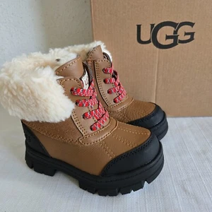 NEW TODDLERS BOYS GIRLS 7 CHESTNUT PINK UGG ASHTON ADDIE SNOW BOOTS 1143666T - Picture 1 of 10