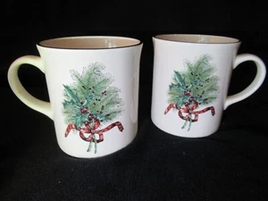 Pfaltzgraff FARMERS MARKET HOLIDAY GREETINGS set/2 Mugs - Excellent condition - Picture 1 of 4