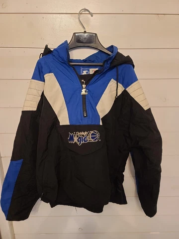 Vtg 1990s Orlando Magic Starter Puffy Pullover Jacket Rare Half Zip NBA XL Cover