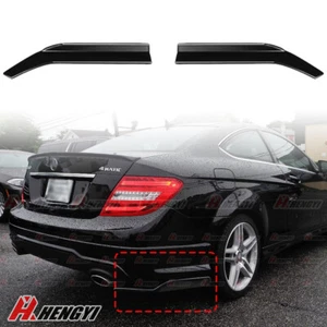 Back Rear Side Skirt Splitter Lip Fit Mercedes W204 2011-2014 Gloss Black - Picture 1 of 7