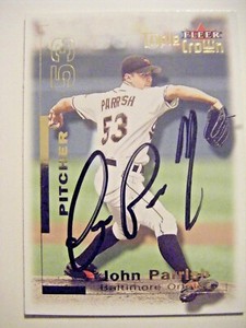 JOHN PARRISH signed RC ORIOLES 2001 Fleer Triple Crown baseball card AUTO ROYALS