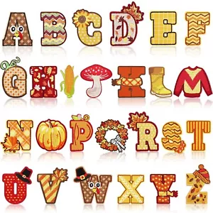 26pcs Word Letters Autumn Art Decoration Patches lot Embroidery Iron On Applique - Bild 1 von 24