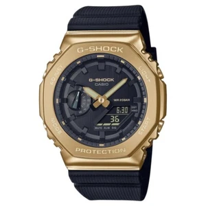 G-Shock Metal Bezel Gold Black Watch CasiOak GShock GM-2100G-1A9 RRP $579 - Picture 1 of 7