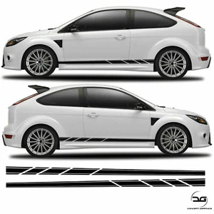 Slash Style Side Racing Streifen für Ford Focus, ST, Mk2, Vinyl Aufkleber Grafik - Bild 1 von 3