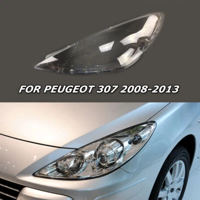For Peugeot 307 2008-2013 Headlight Lens Cover Transparent Auto Shell Left Side Foto 1 de 4