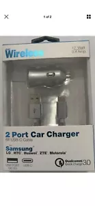 Just Wireless 2 Port Car Charger & 6ft USB - C Cable 3.0 Fast Charge USB-C Cable - Picture 1 of 3