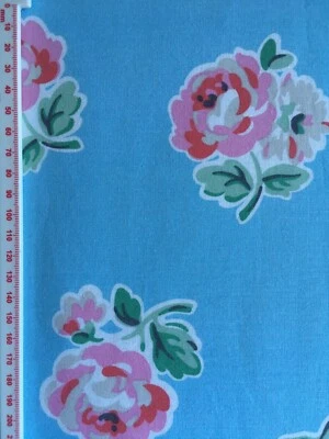 Ashdown Rose Blue Cath Kidston FQ 50cm Square Lightweight cotton fabric new - Image 1 of 2