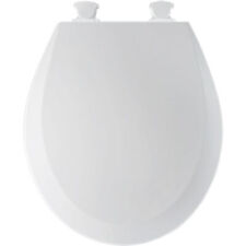    Bemis Round Wood Toilet Seat w/ Cover, Closed-Front - Cotton White