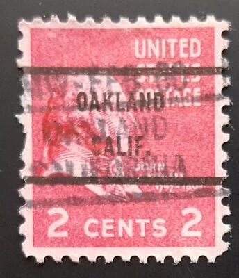Scott# 806 2c John Adams - precancel Stamp Oakland CA - Image 1 of 2