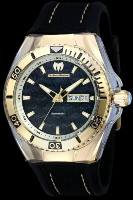 Technomarine Cruise Reloj Hombre Monograma 44MM Estuche Negro/Dorado Tono Suizo MOV Foto 1 de 4