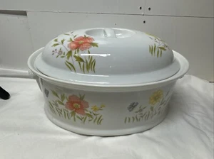 Cazuela para hornear Andrea "Country Flowers" #9229 grande cubierta de 2 cuartos ovalada - Imagen 1 de 18