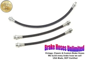 BRAKE HOSE SET Jeep CJ5, CJ6 1965 1966 with 10" drums - Picture 1 of 2