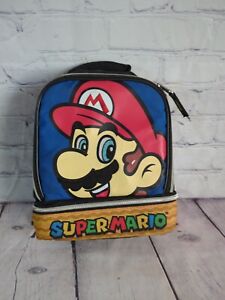 Super Mario Lunch Bag Nintendo Insulated 2 Compartment Zippered Box School Lunch