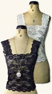 Victorian Trading Co Hanky Panky Silky Lace Camisoles Black & White Set 4X 28Y - Picture 1 of 2