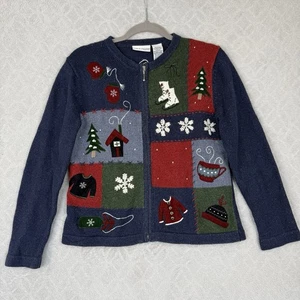 Croft & Barrow Suéter de Vacaciones Pequeño Pequeño Invierno Árbol de Navidad Mitones de Café - Imagen 1 de 10