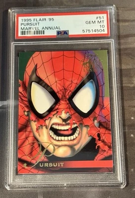 1995 Marvel Annual Flair - #51 Spider-Man Pursuit - PSA 10 GEM MINT - Image 1 of 2
