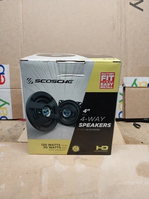 Scosche HD4004SD 4 pulgadas Altavoces estéreo para automóvil de 4 vías 120 vatios máximo NUEVO Foto 1 de 4