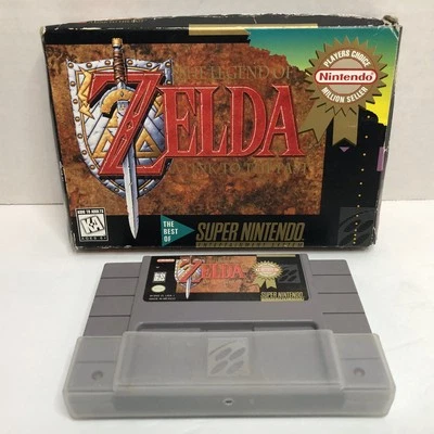 The Legend of Zelda: A Link to the Past (Nintendo SNES) Box & Game - W/protector - Image 1 of 4